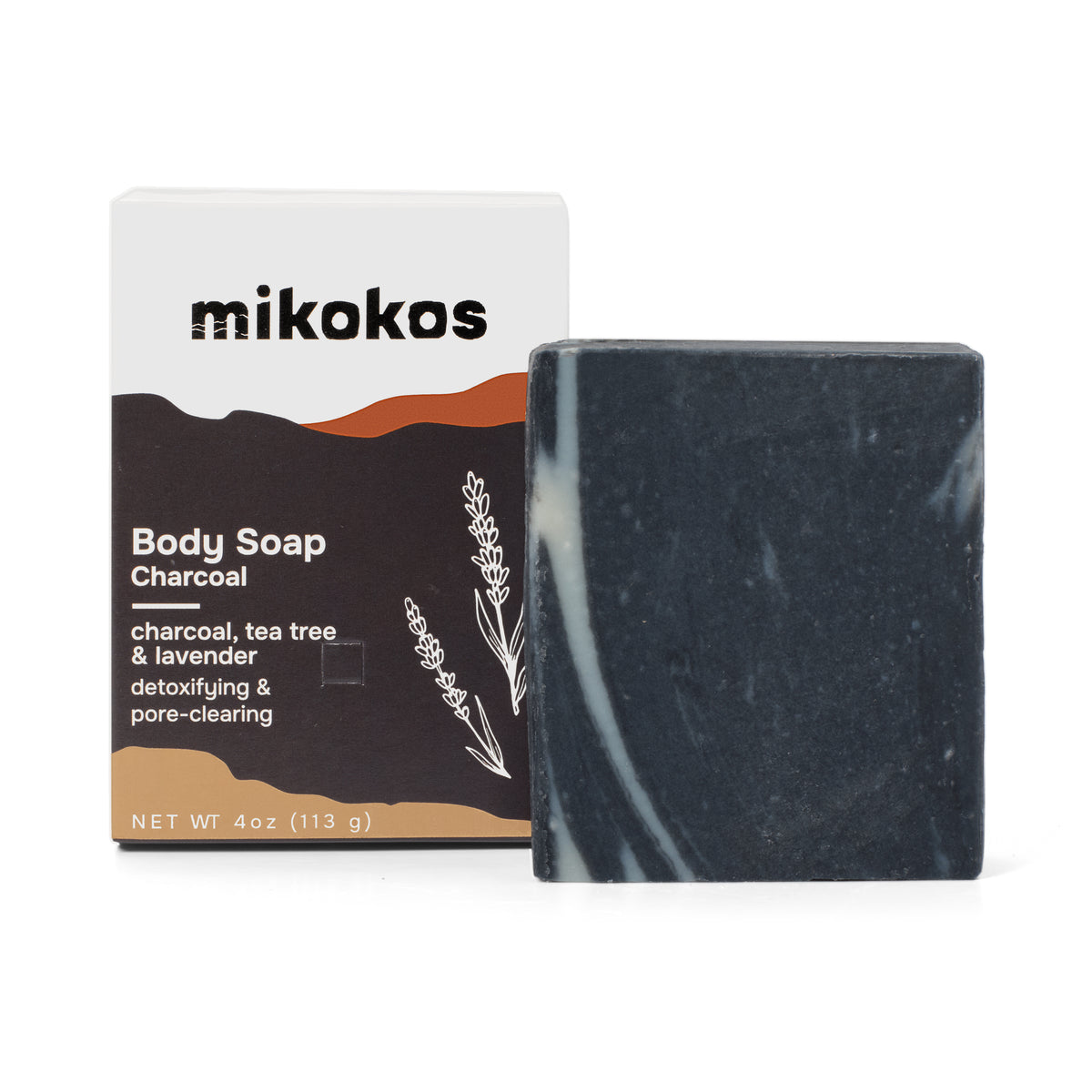Charcoal: Jabón Corporal con tea tree y lavanda, detox y limpieza de poros