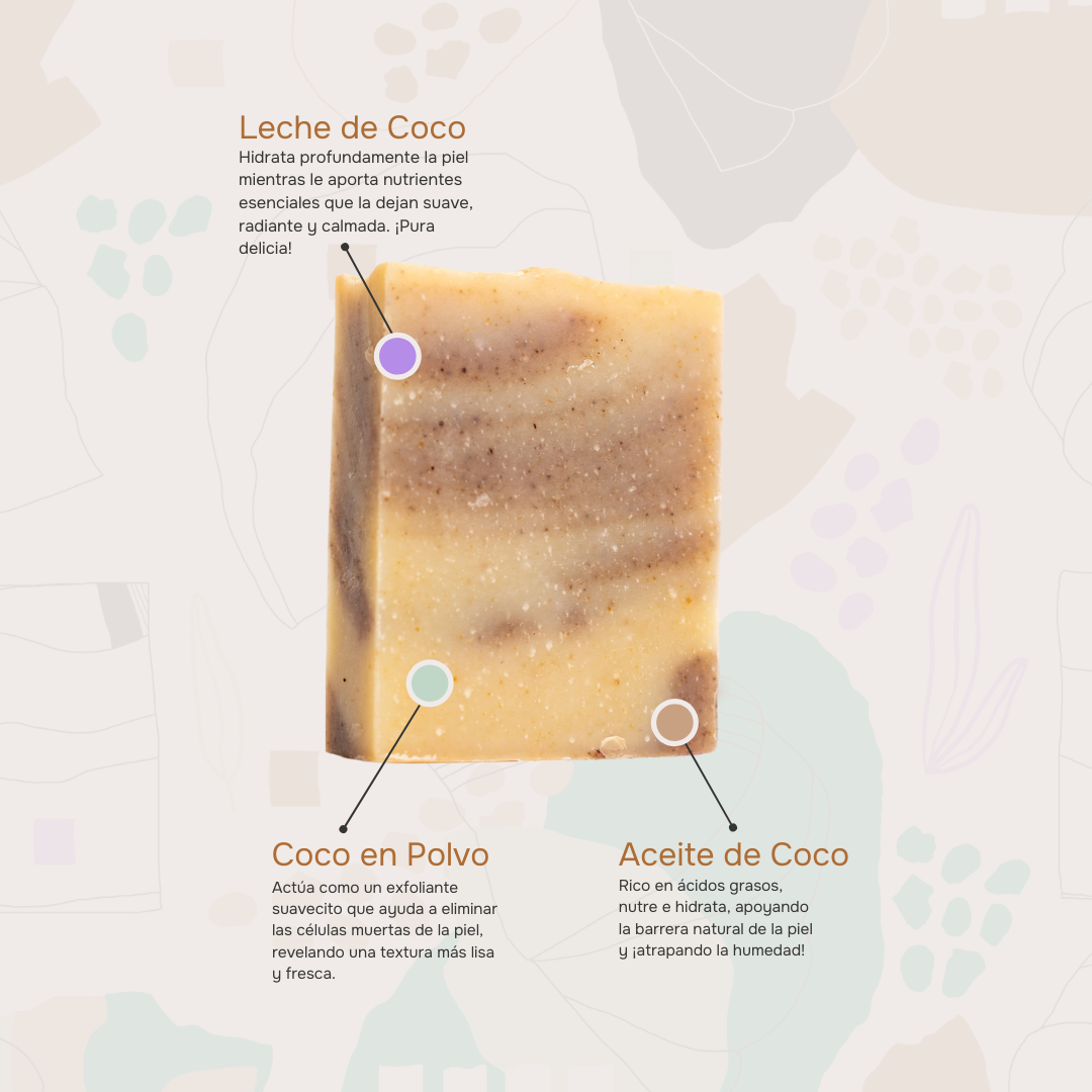 Coco y Nueces: Jabón en Barra Exfoliación Suave e Hidratación