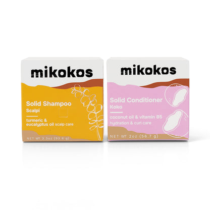 Shampoo Scalpi junto a Acondicionador Koko, cuidado del cuero cabelludo e hidratación