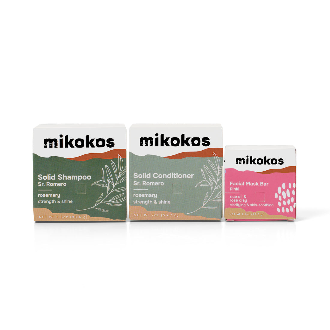 Shampoo y Acondicionador Sr. Romero junto a Mascarilla Facial Pinki